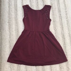 Forever 21 maroon skater studded dress
